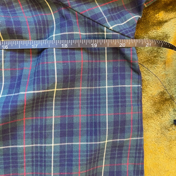 NWT Bailey 44 SZ L Navy Plaid Twin Fin Off the Shoulder Top! - Picture 7 of 14